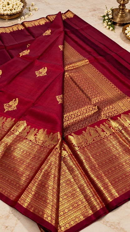 Wine Palkku Silk Saree