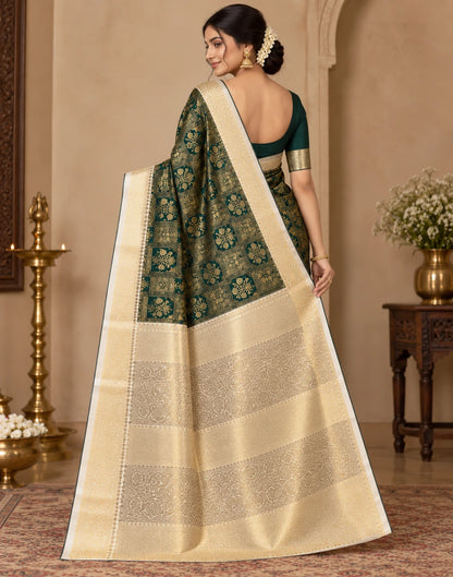 Zelira Kanchipuram Silk Saree-Green