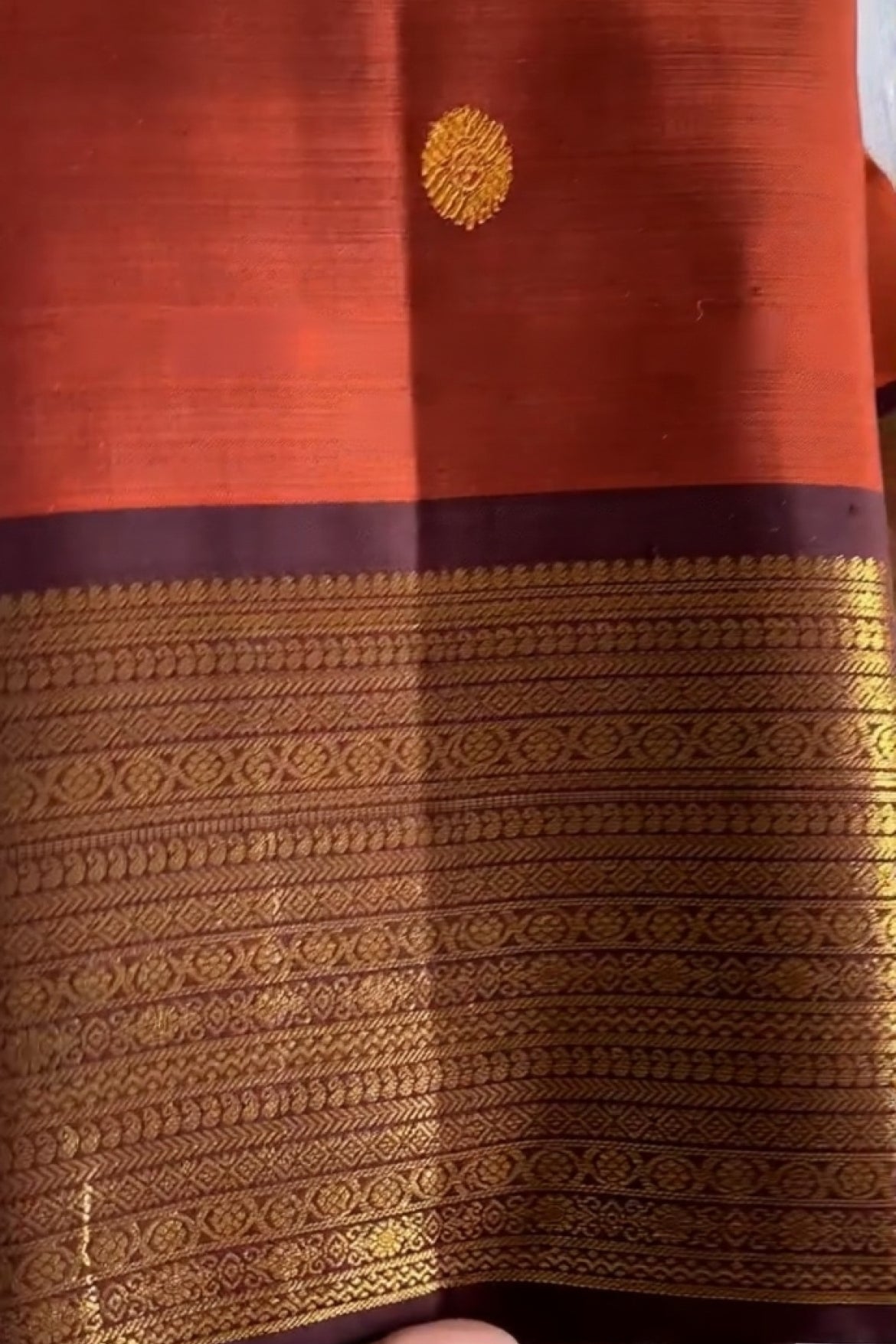 Brunt Orange Silk Saree