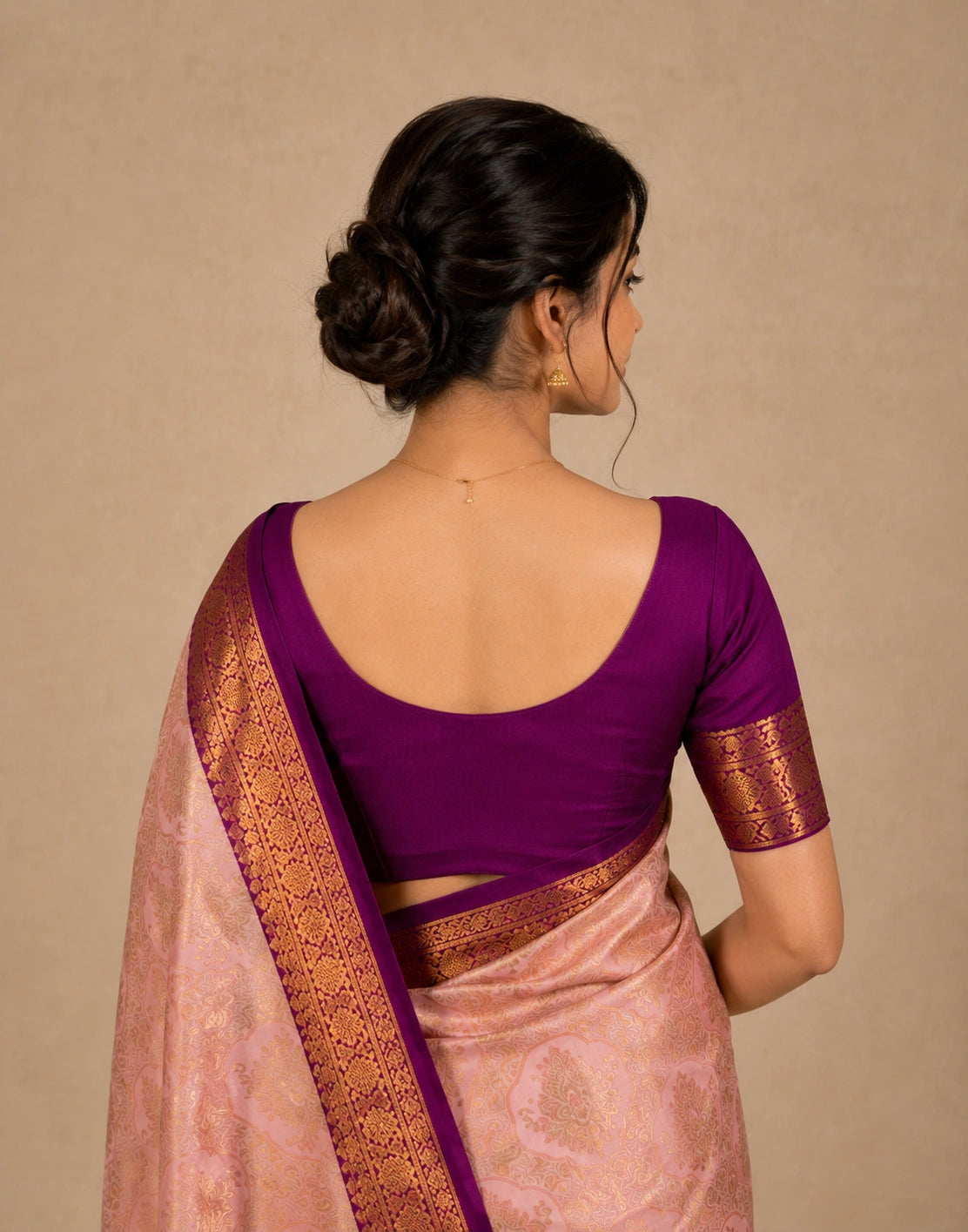 Magenta-Pink Kanjivaram Silk Saree