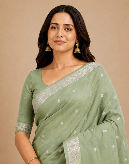 Mehreen Pista Silk Saree