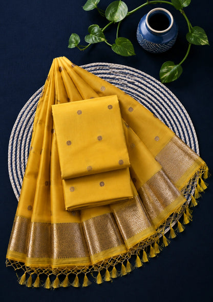 Mustard Weave Zari Suit Set
