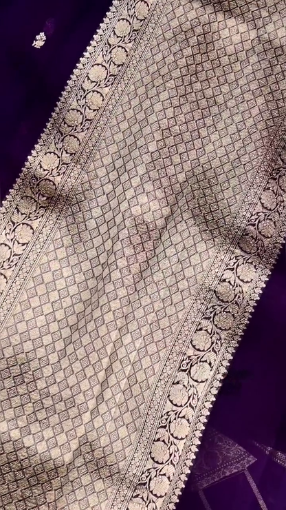 Orchid Glow Banarasi Silk Saree