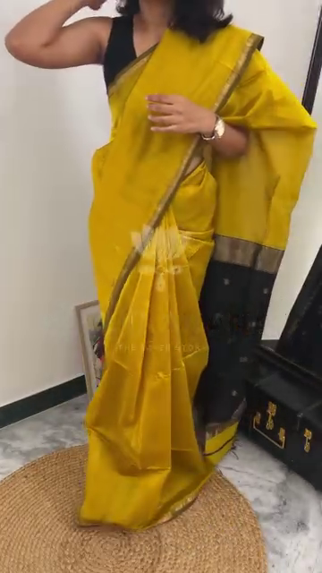 Mustard Onyx Drapes Saree