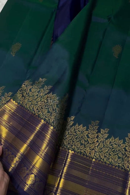 Peacock Feathers Silk Saree