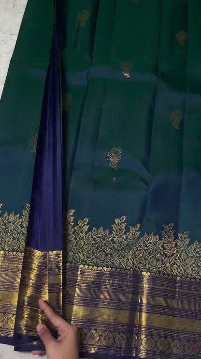 Peacock Feathers Silk Saree