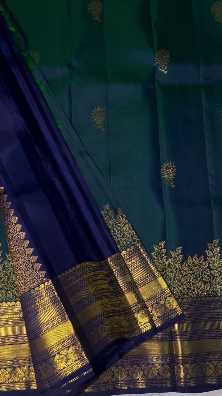 Peacock Feathers Silk Saree