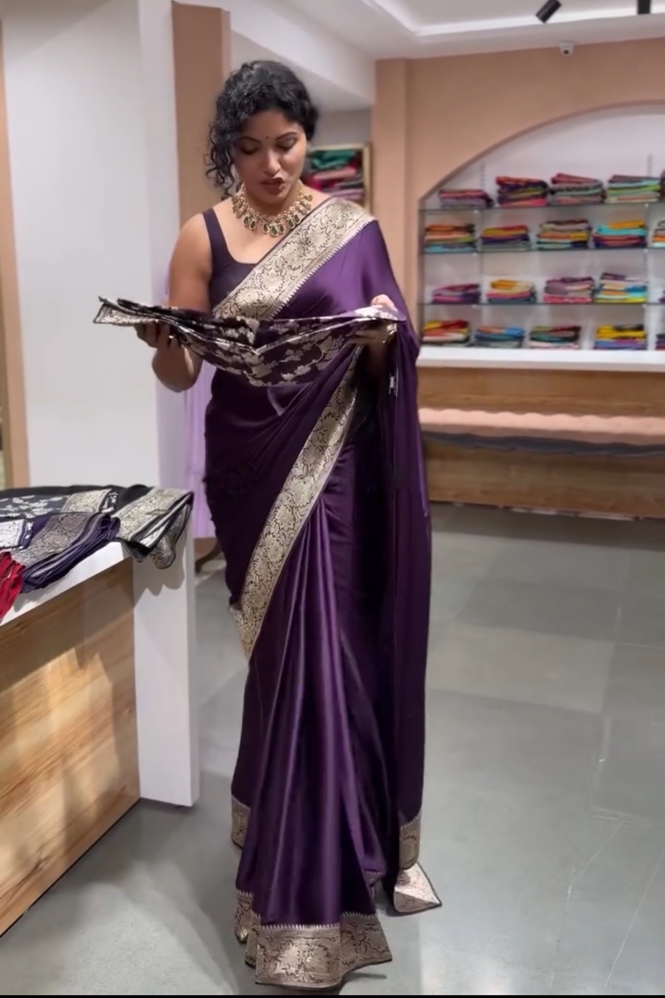 Deep Plum Silk Saree
